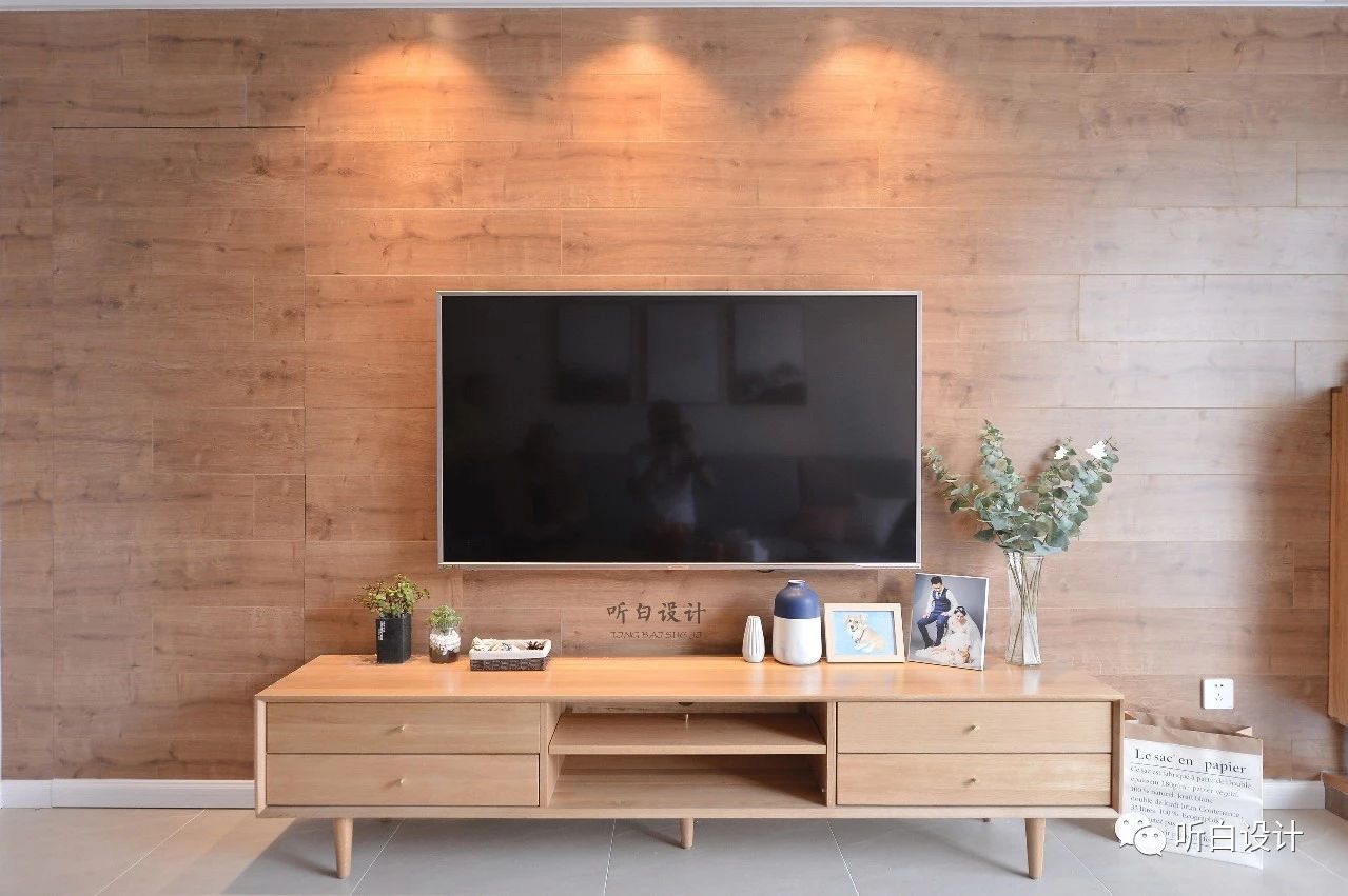 日式北欧三居电视背景墙装修效果图
