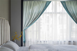 大户型简约现代风装修卧室窗帘设计