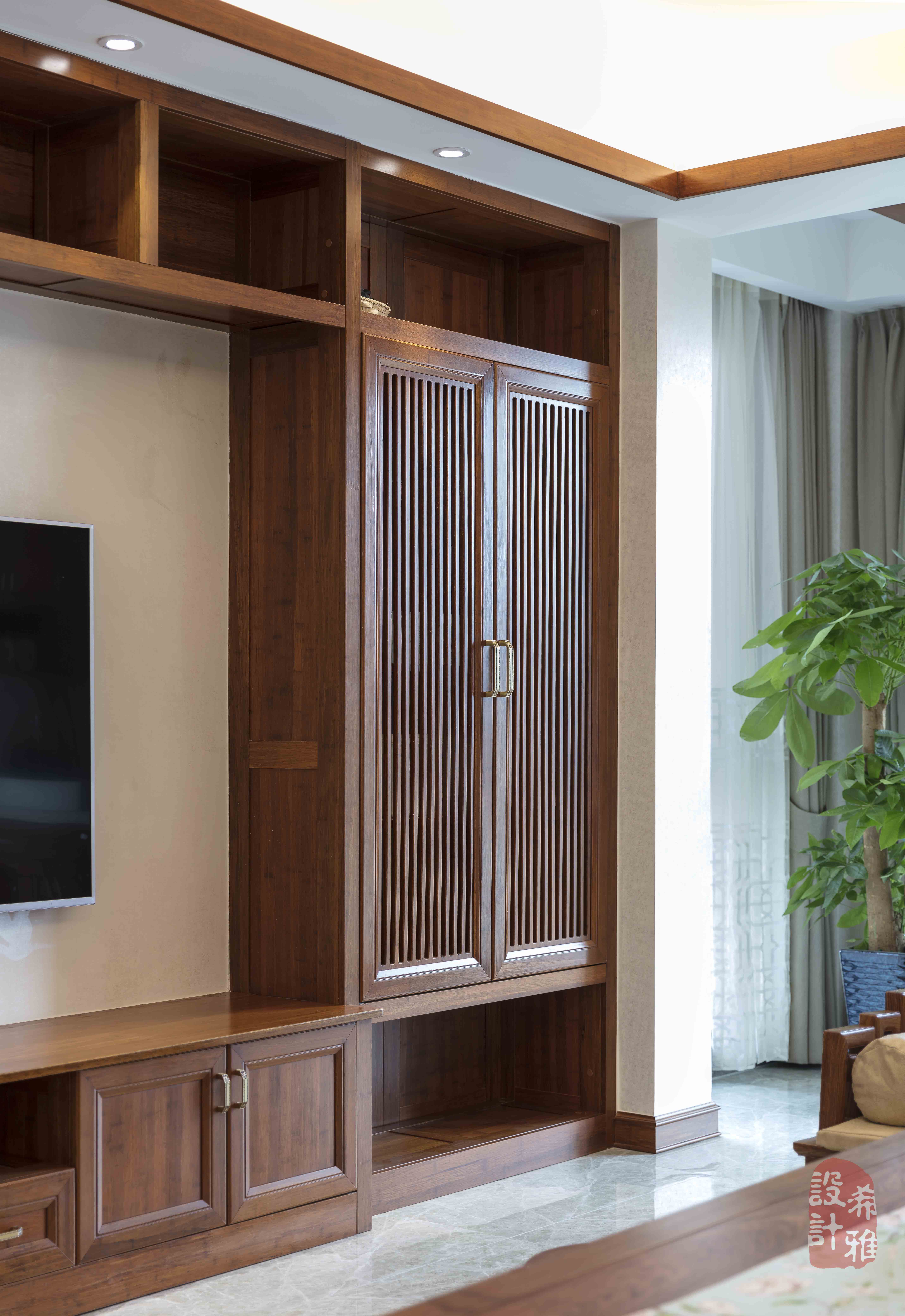 140㎡中式风格装修电视柜设计