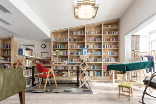 复式现代美式风格书房装修效果图
