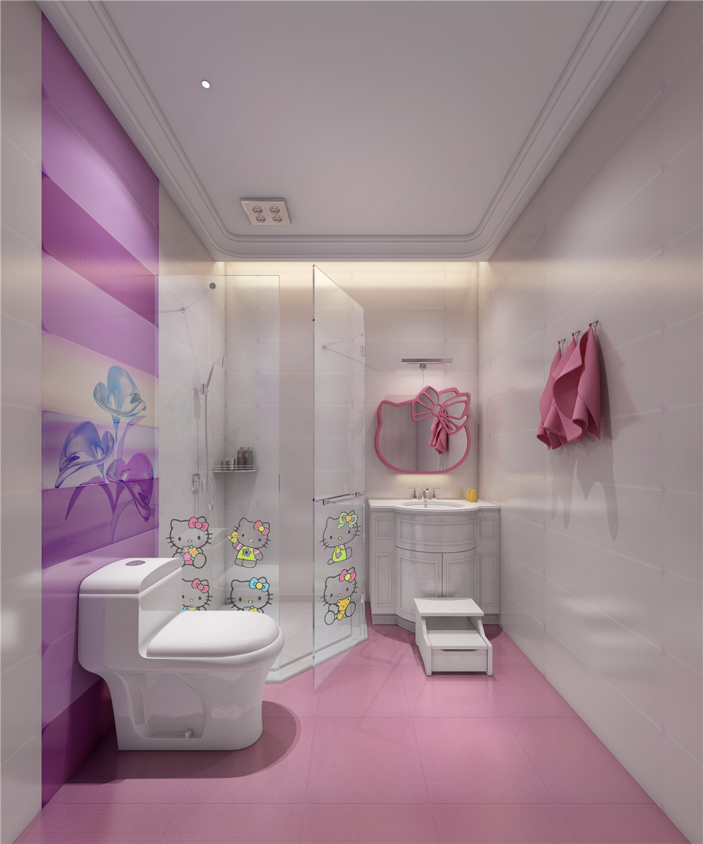 美式风格别墅儿童卫生间装修效果图