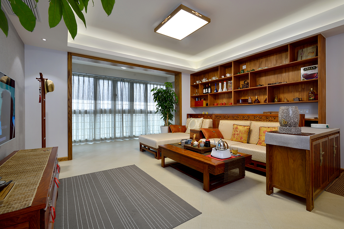 中式风格三居客厅装修效果图