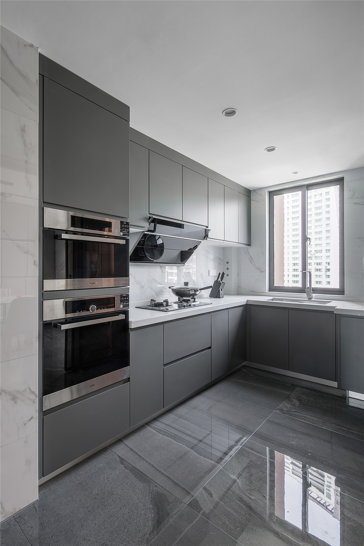 厨房橱柜效果图浅灰色图片