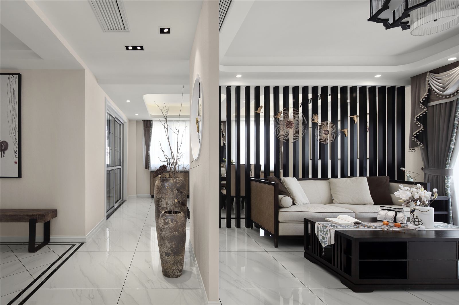 新中式风格四居客厅装修效果图
