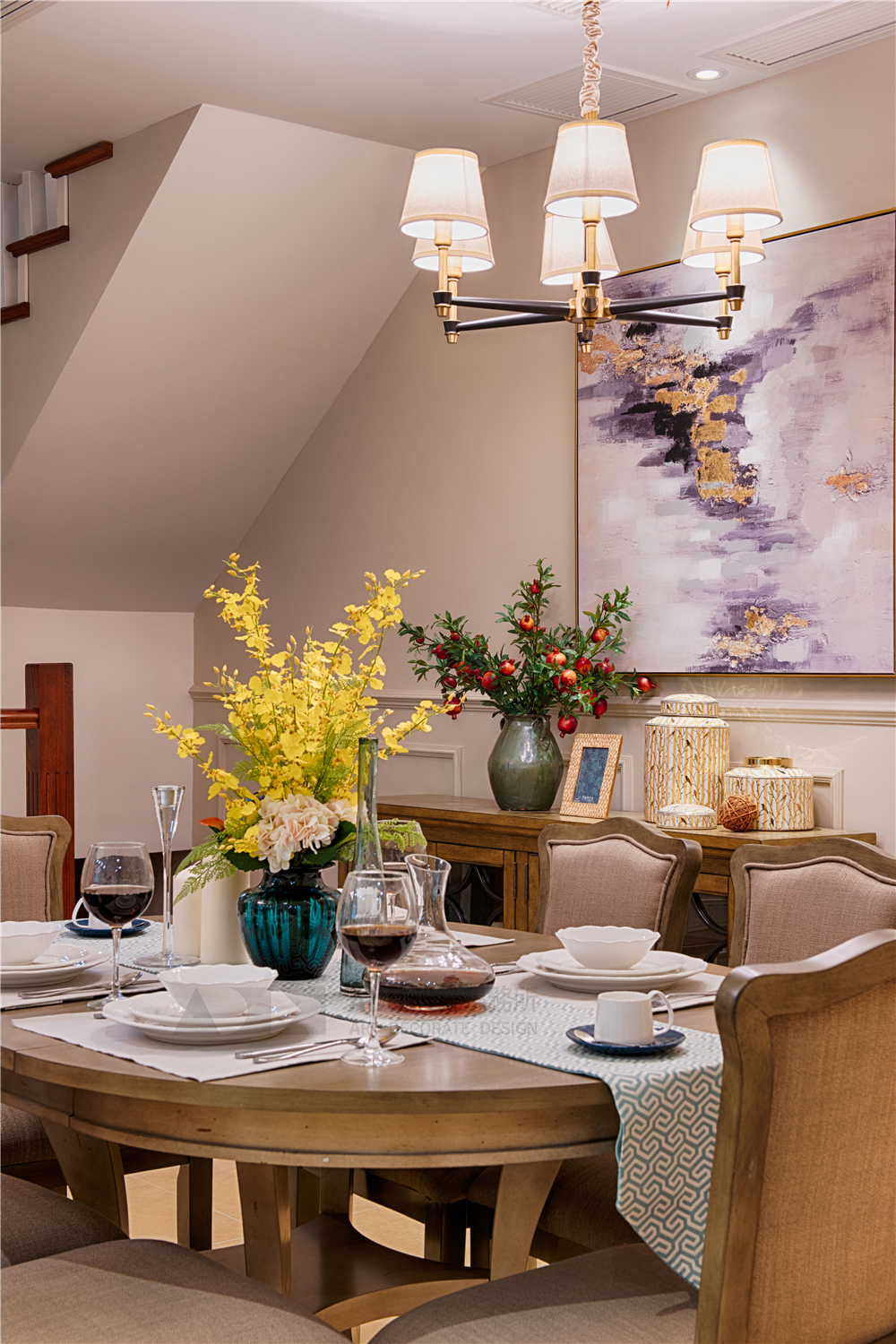 美式风格别墅装修餐桌椅设计图
