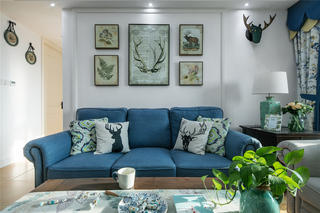 美式风格三居沙发背景墙装修效果图