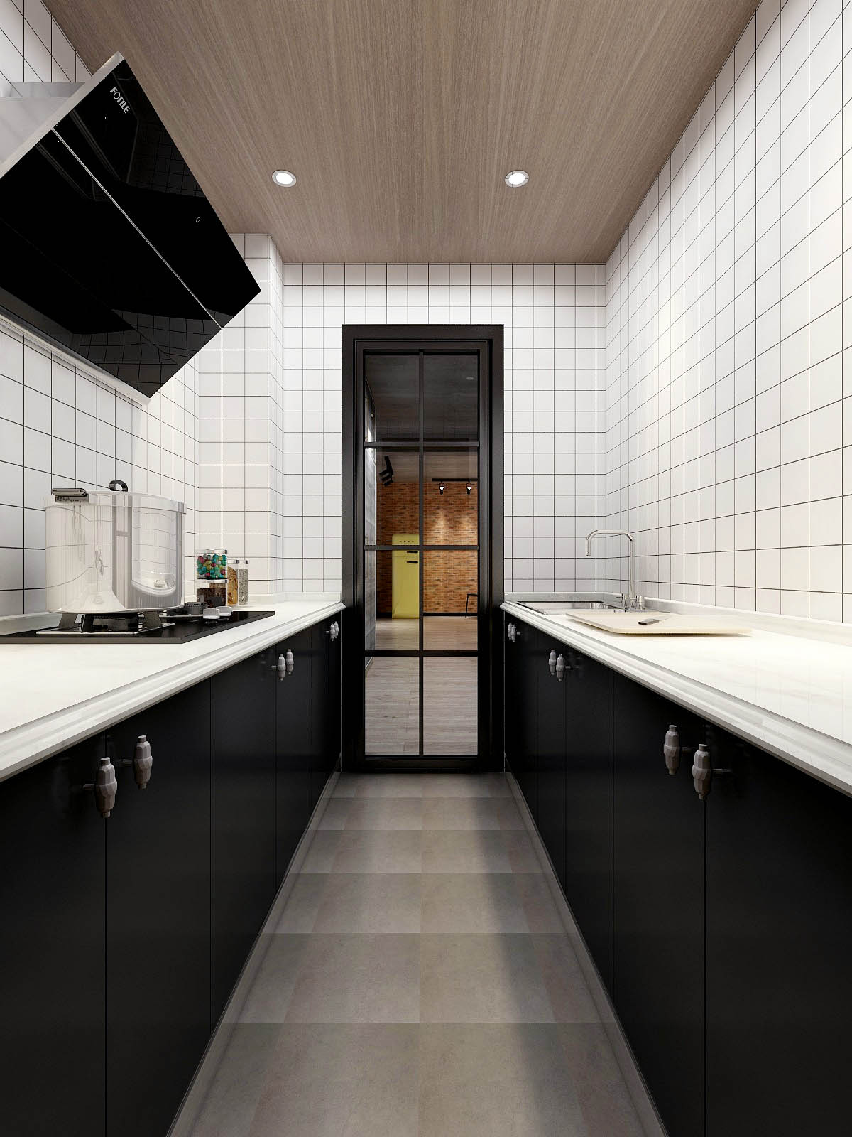 工业风格两居室厨房装修效果图