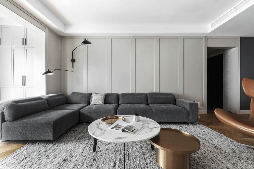 大户型现代简约沙发背景墙装修效果图