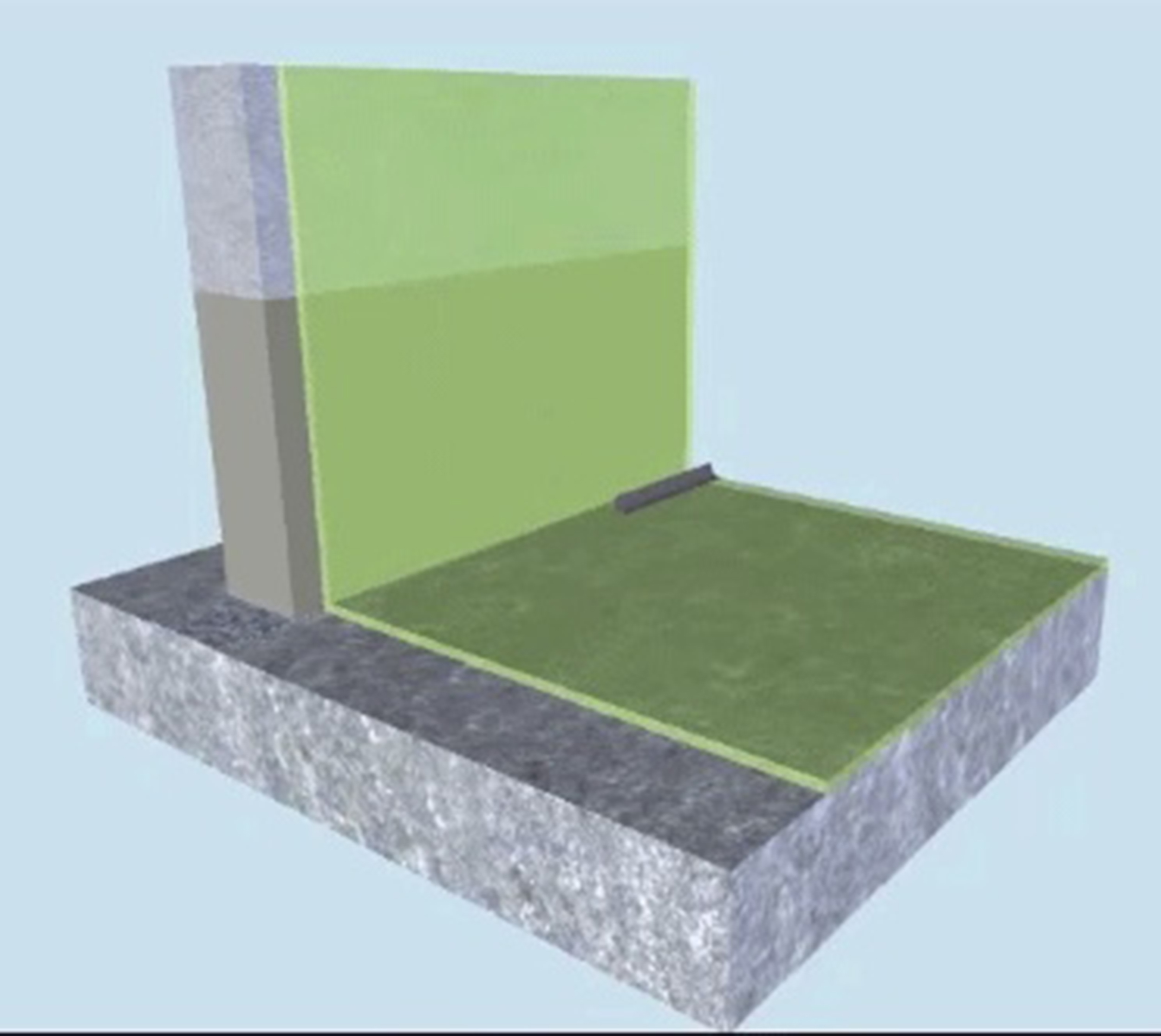 混凝土导墙与楼地面的阴角做水泥砂浆找坡层时应做圆弧处理,阴角半径