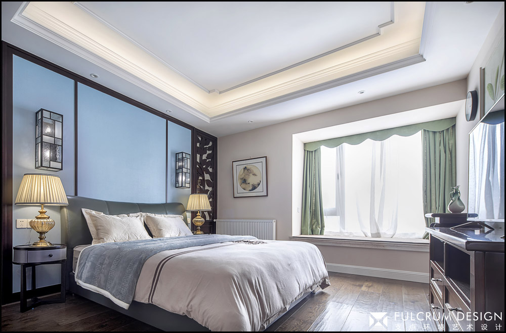 180平新中式风格卧室装修效果图
