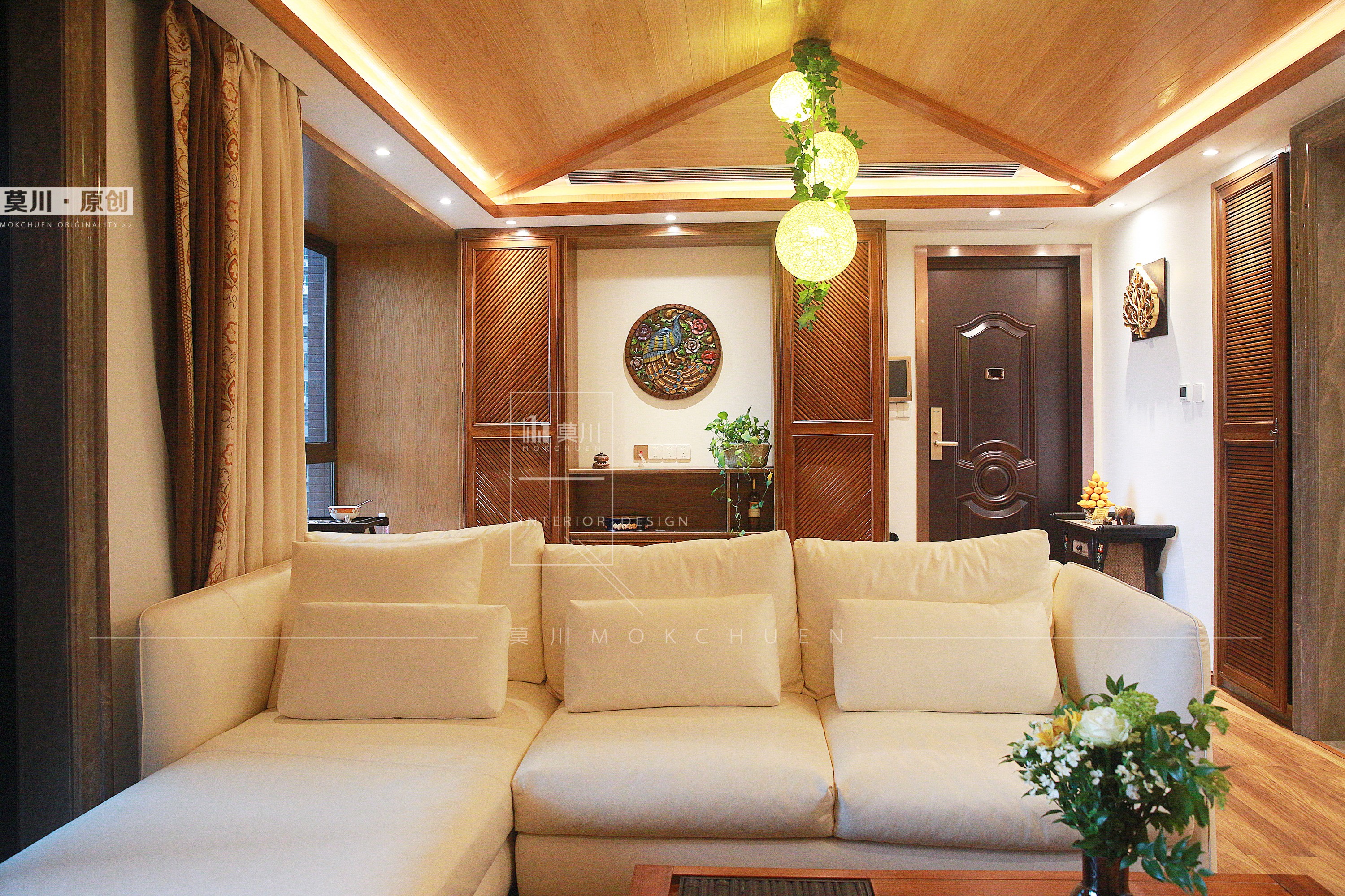 86㎡东南亚风格装修沙发设计图
