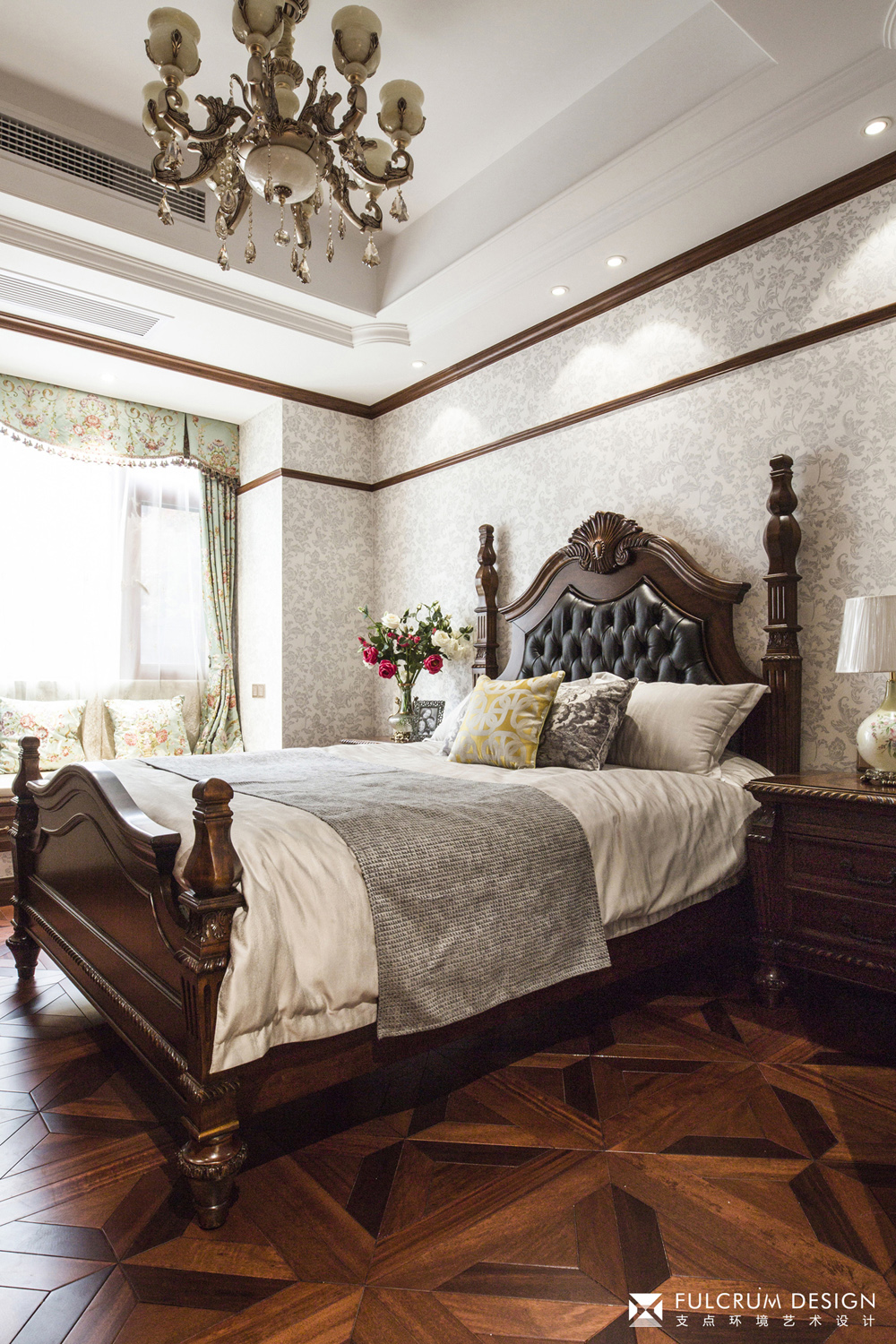经典美式风格别墅卧室装修效果图