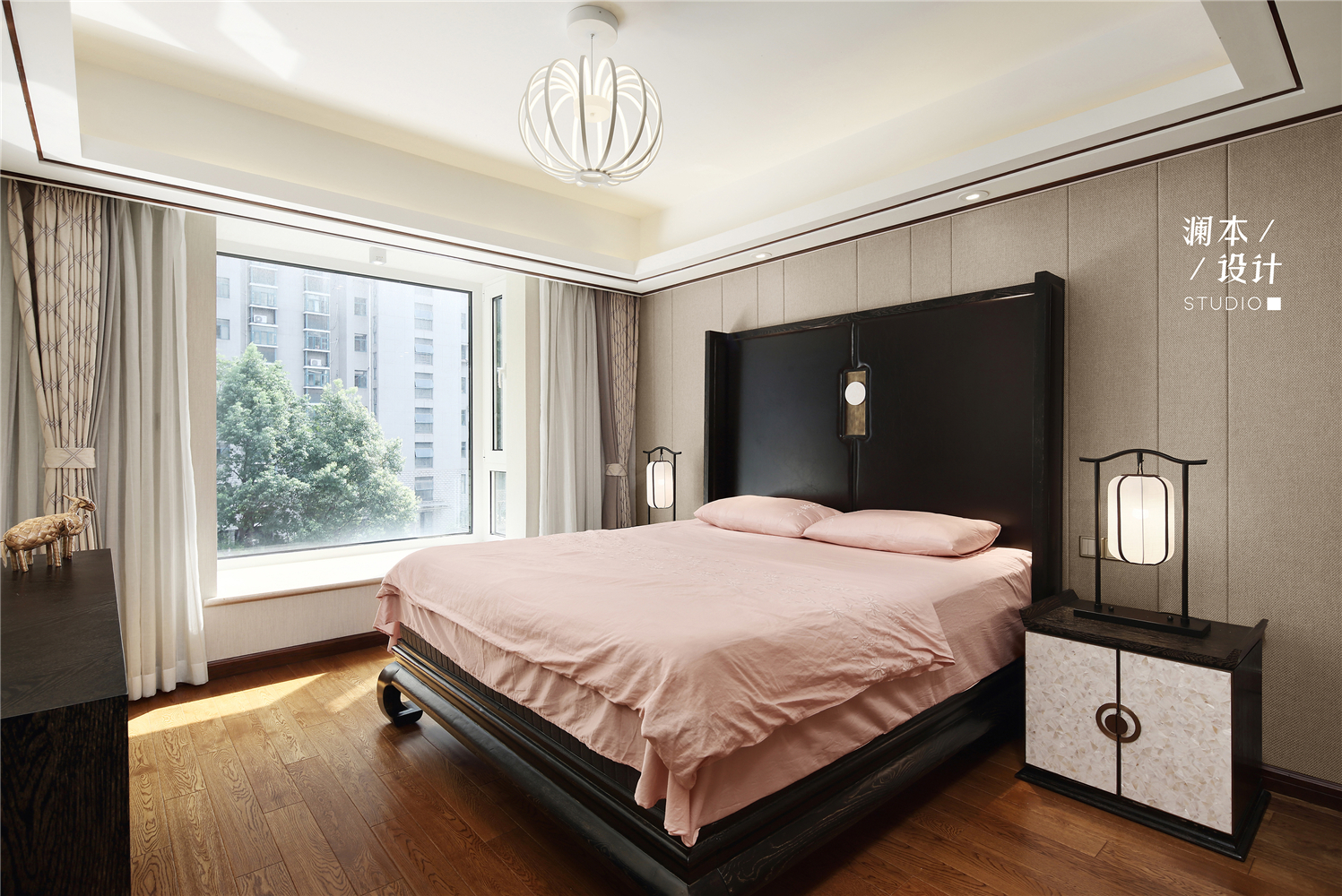105平中式现代风卧室装修效果图