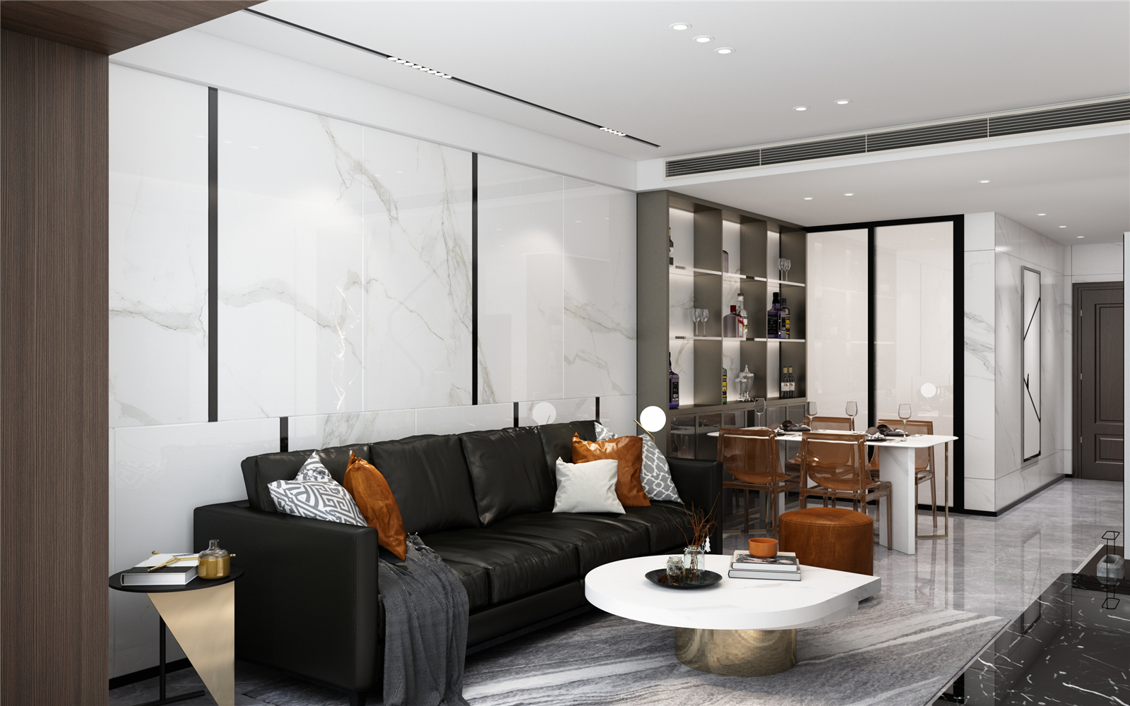 现代简约沙发背景墙装修设计效果图