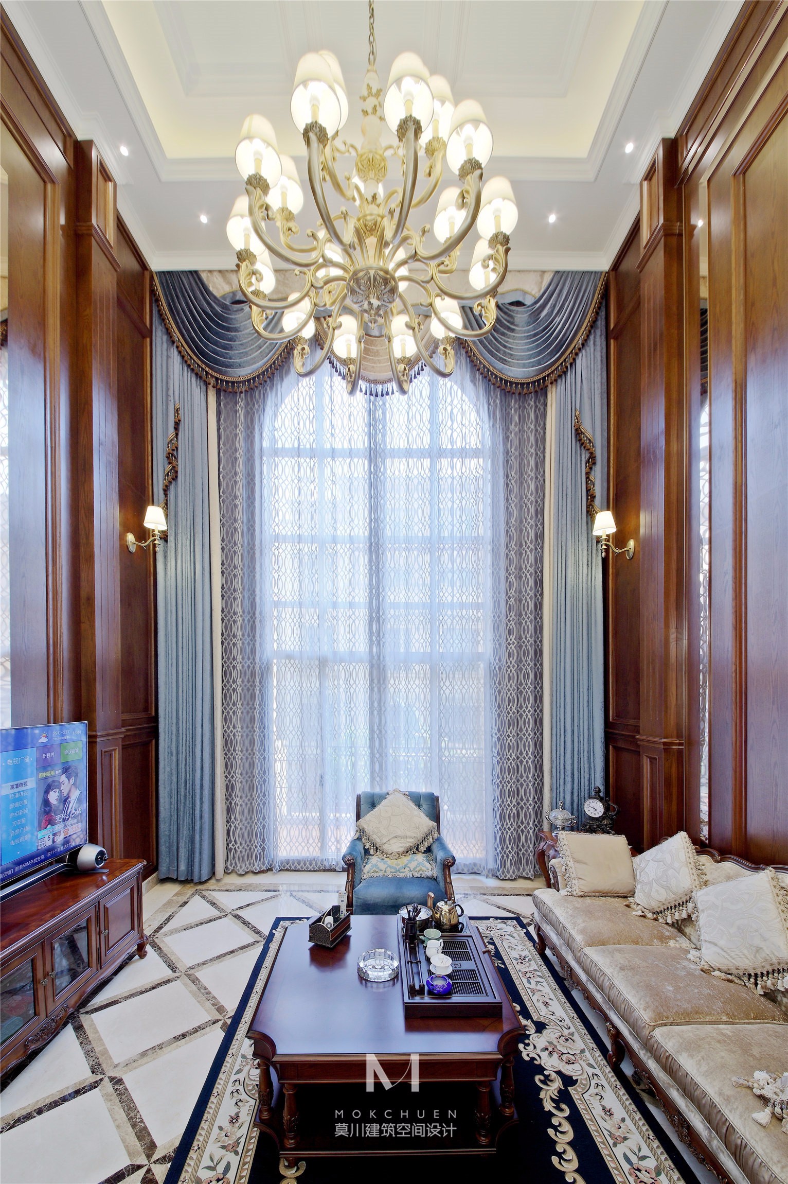 美式风格别墅客厅装修效果图