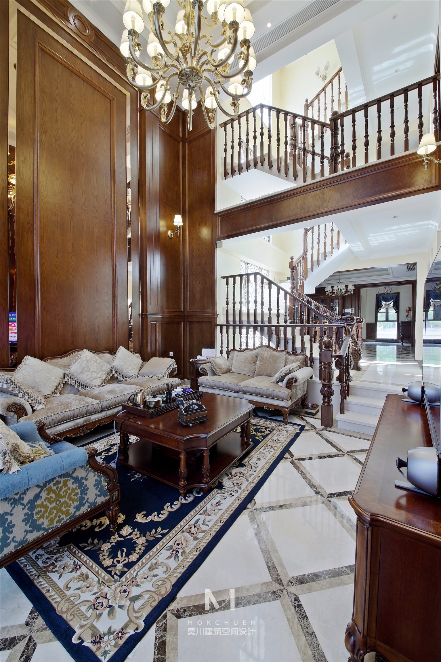 美式风格别墅客厅装修效果图