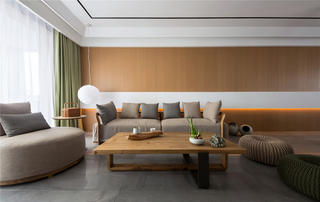 现代日式风格三居客厅装修效果图
