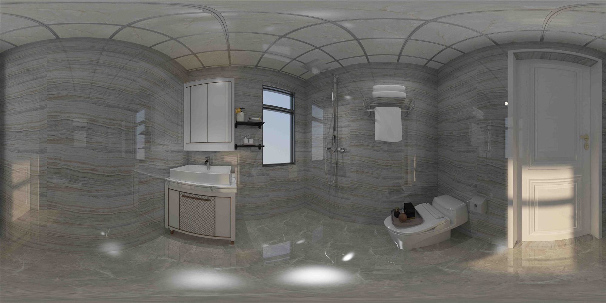 三居室现代简约卫生间装修效果图