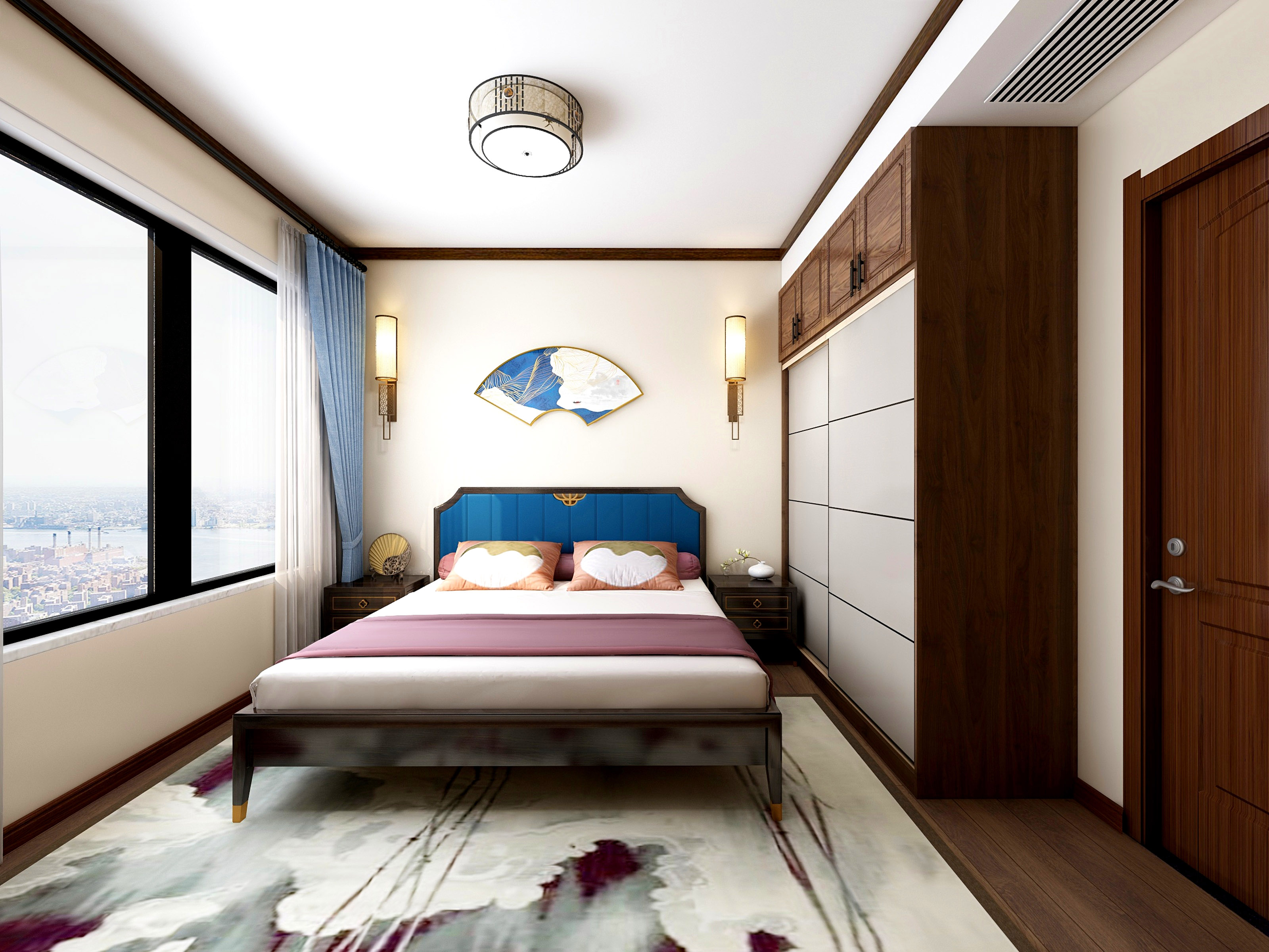 140平米新中式风卧室装修效果图