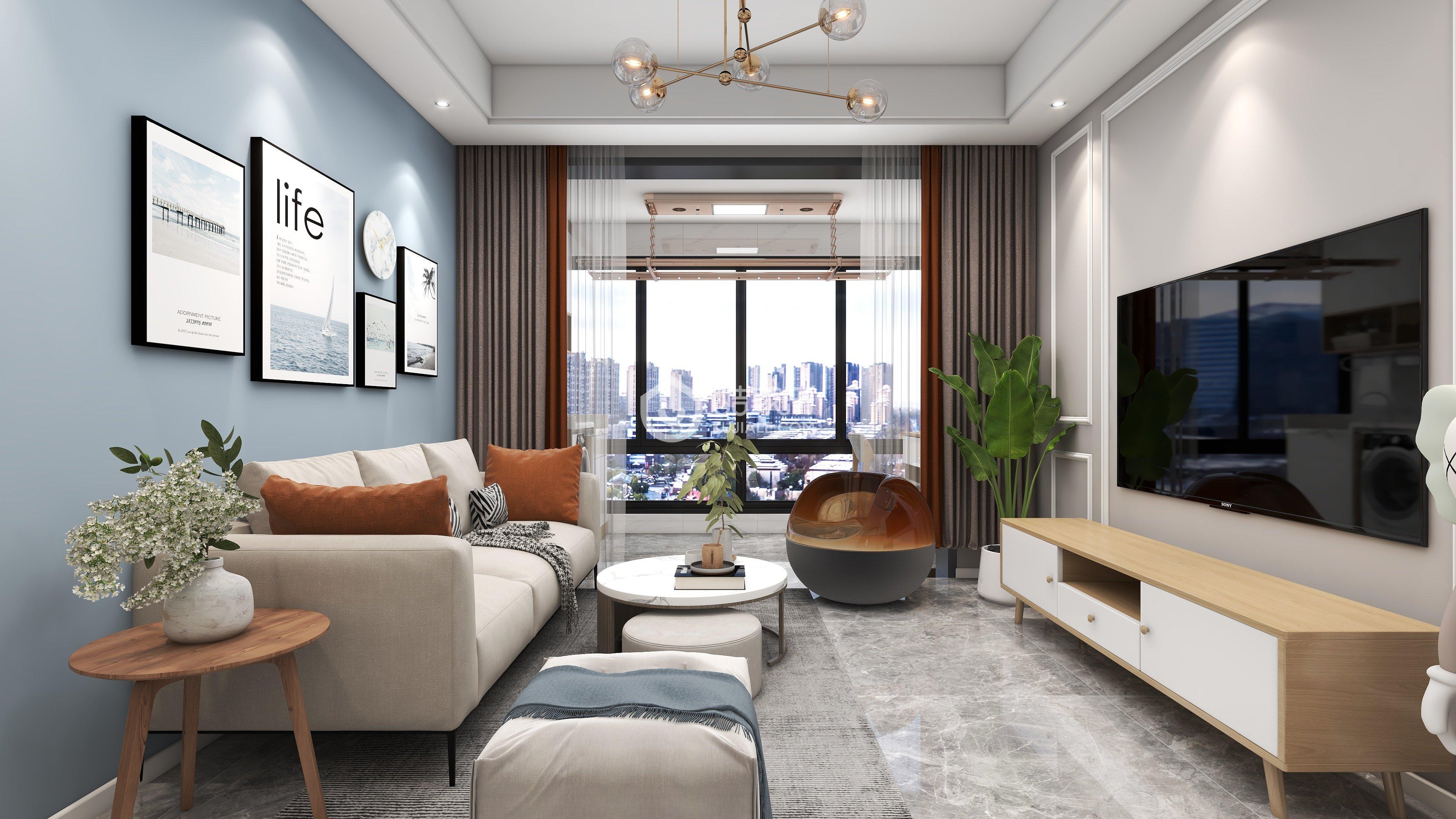 2室1厅1卫_【大鱼海棠】-北欧-68平方2室1厅1卫 装修效果图_齐家网