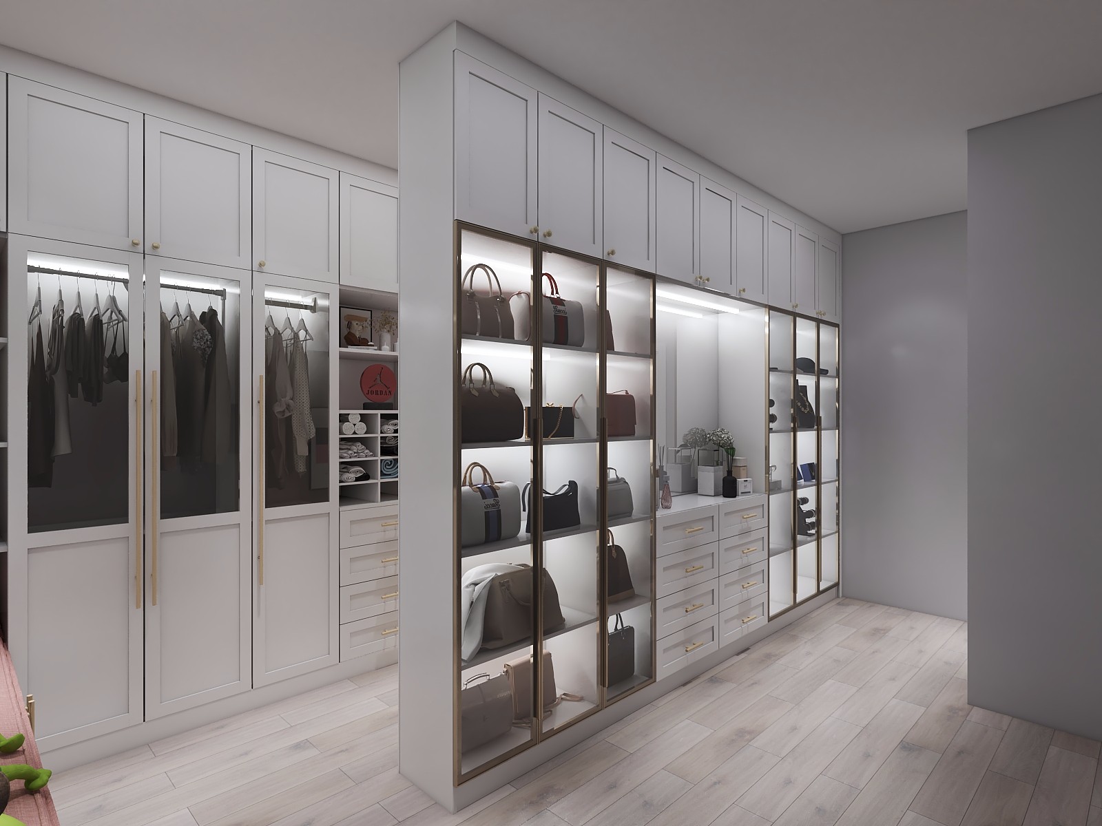 专门包包区,几辆"宝马"低调躺在展示柜里!