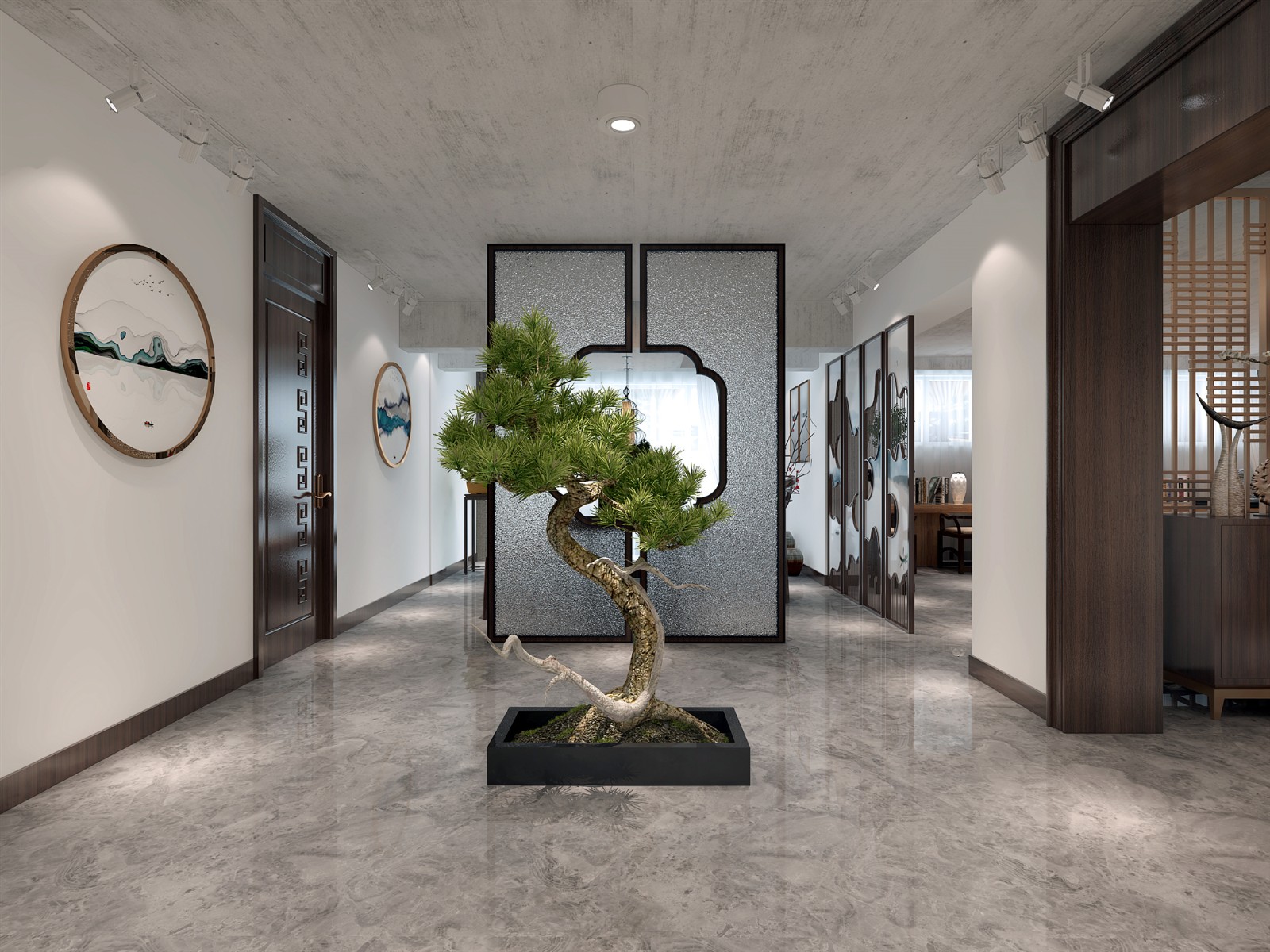 板夹黑色内嵌不锈钢 山水背景,简单大气, ***,简单从容, 中式轻奢结合