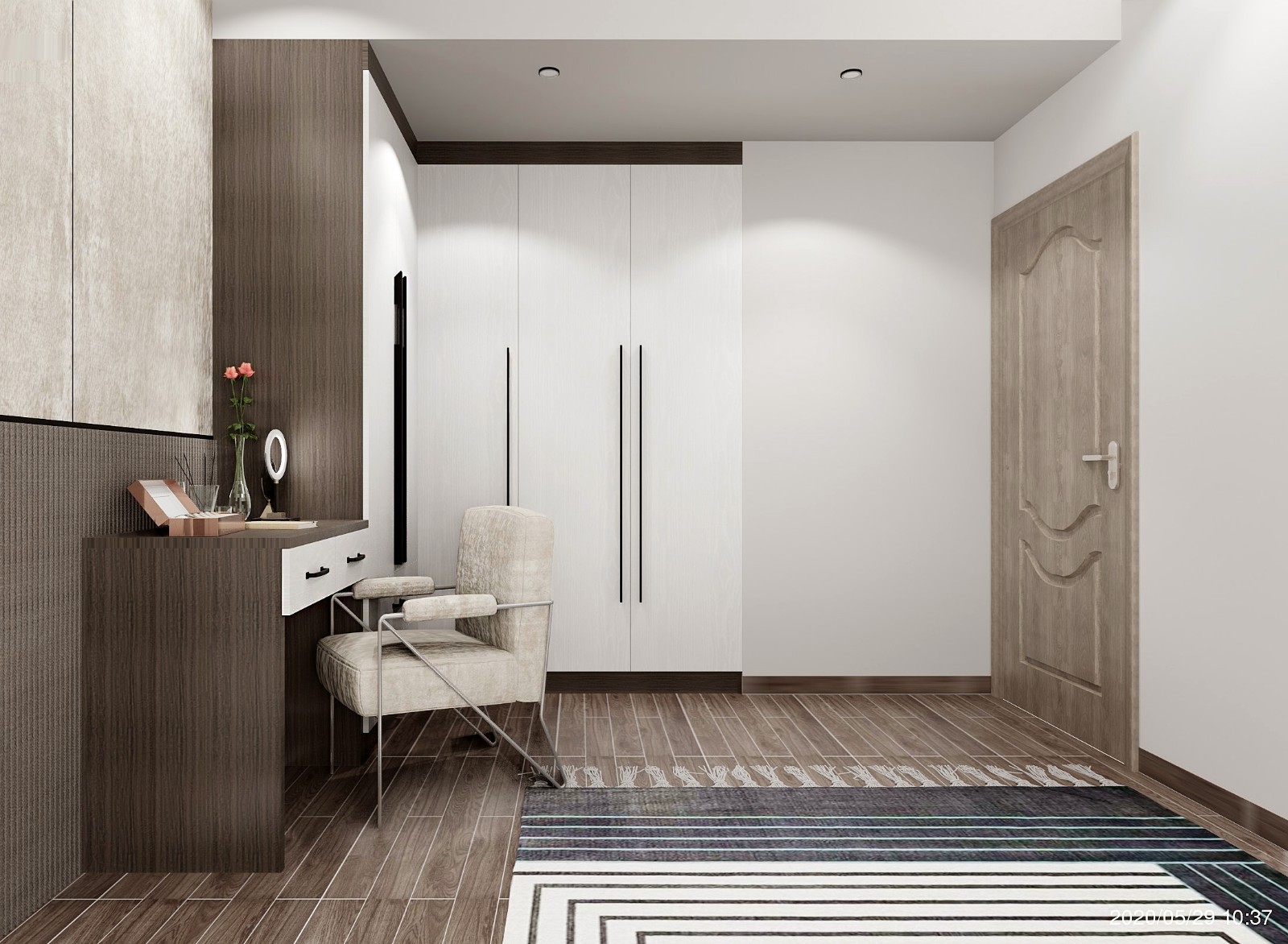 90后现代三房装修效果图,金地龙中央3房设计装修案例效果图-齐家装修