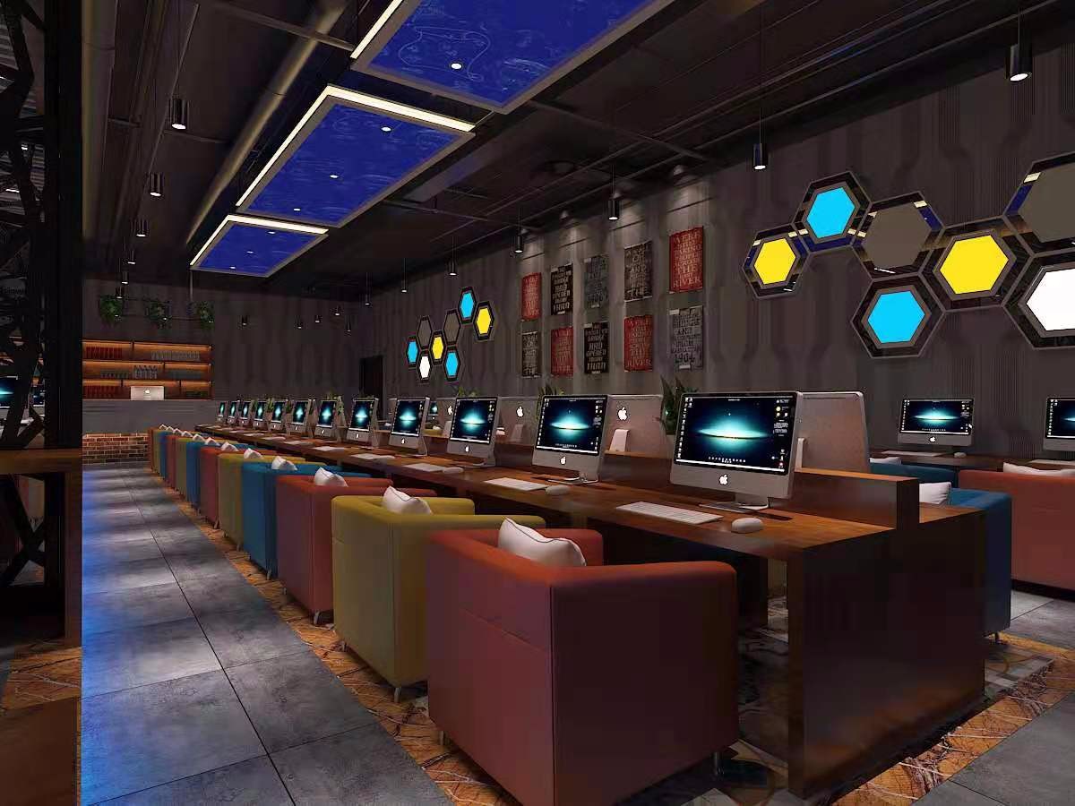 装修效果图_网咖装修案例效果图-齐家典尚装修