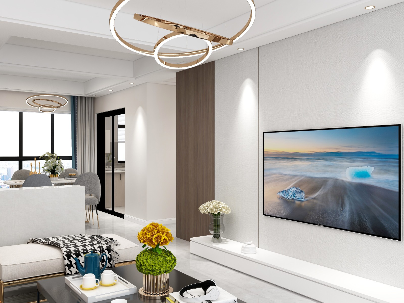 130现代三房装修效果图,现代简约风格装修案例效果图-齐家网