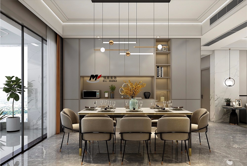 餐厅悬空吊顶,上层叠基线