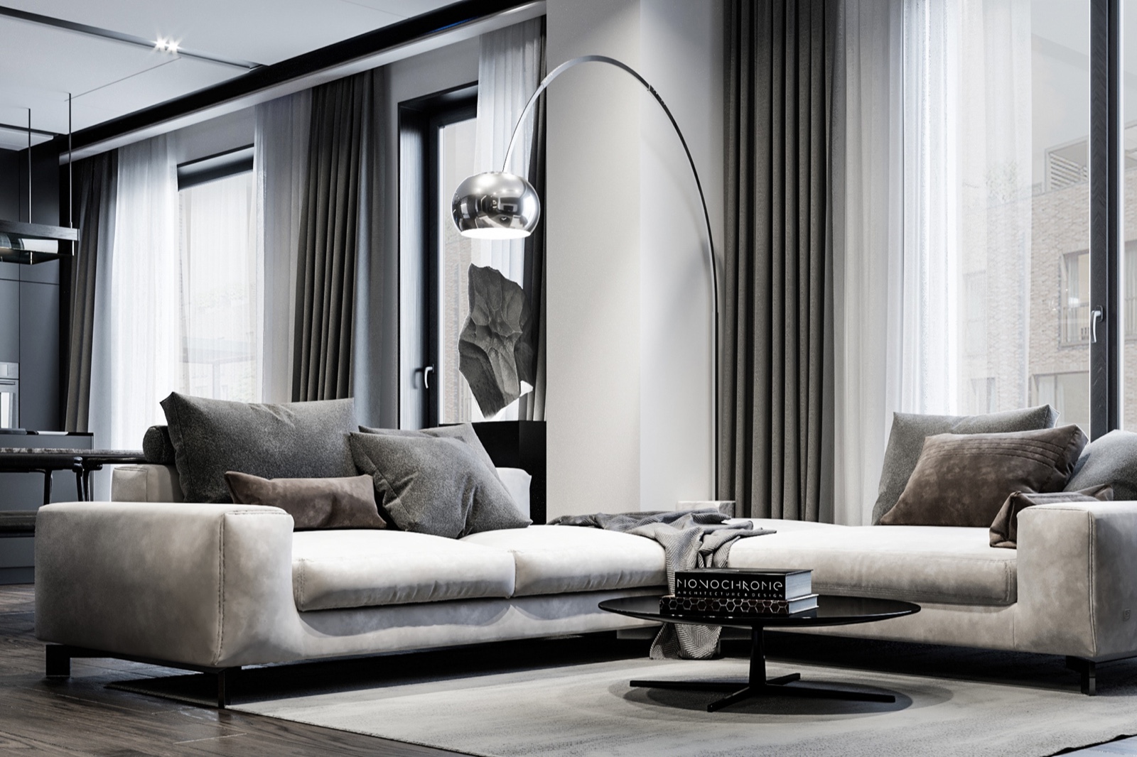 软装搭配上不失轻奢感.