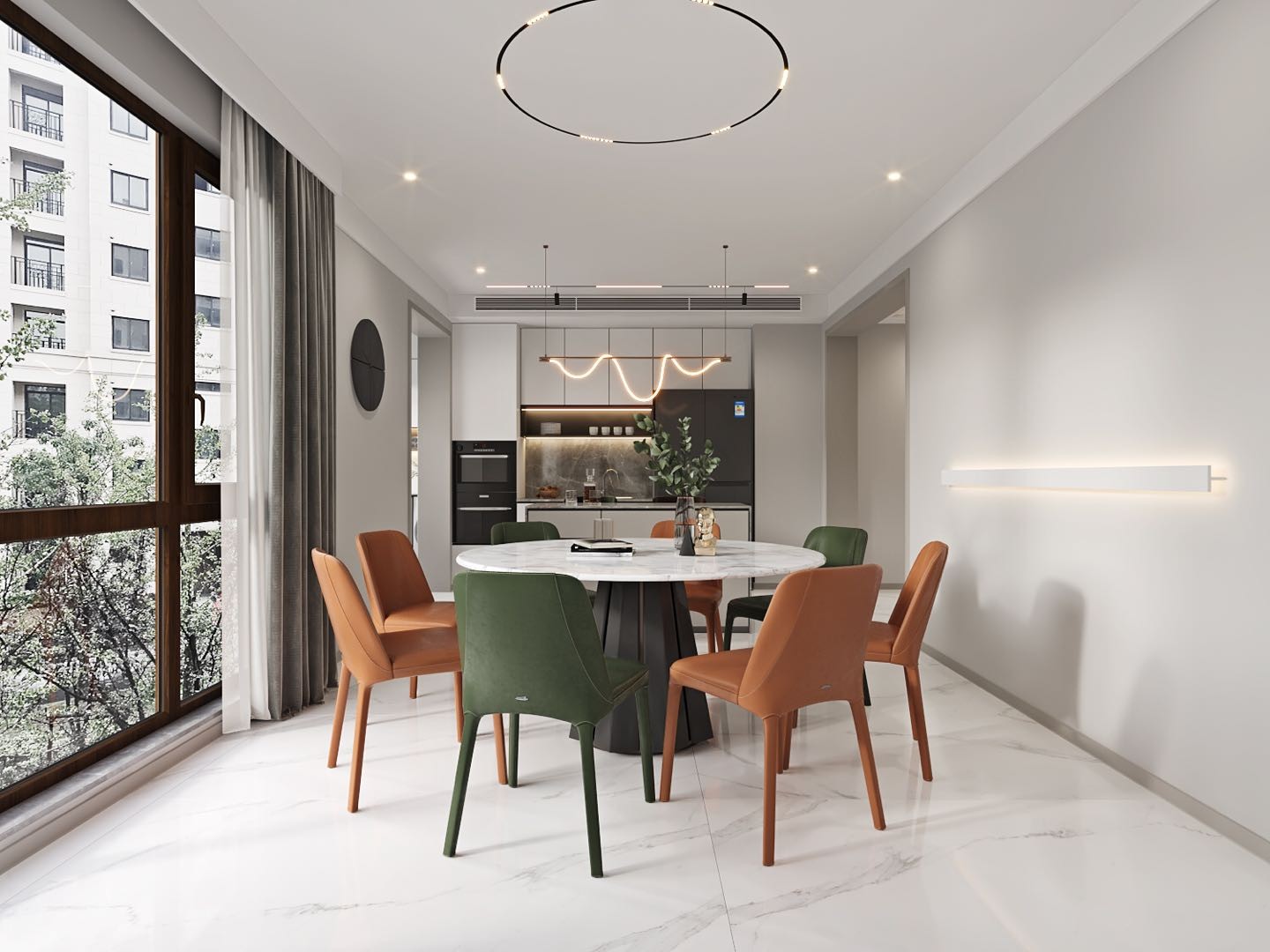 妥妥的现代风 无主灯设计