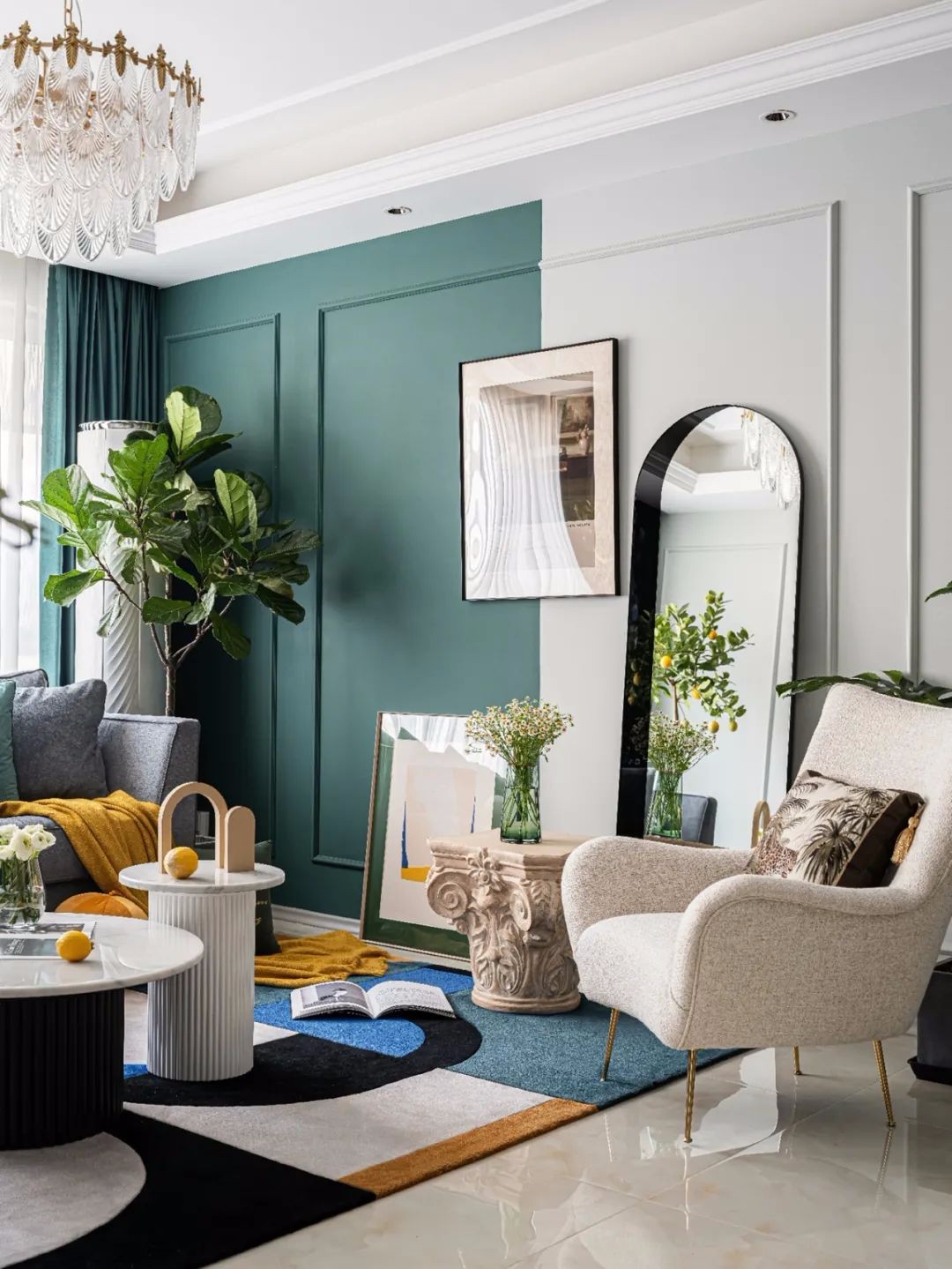 复古绿 姜黄色的精致美居