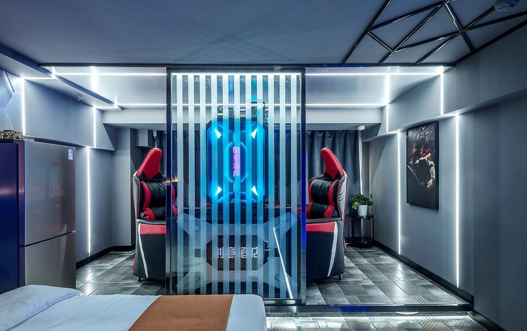 950工业商铺装修装修效果图,沐易电竞酒店装修案例效果图-齐家网