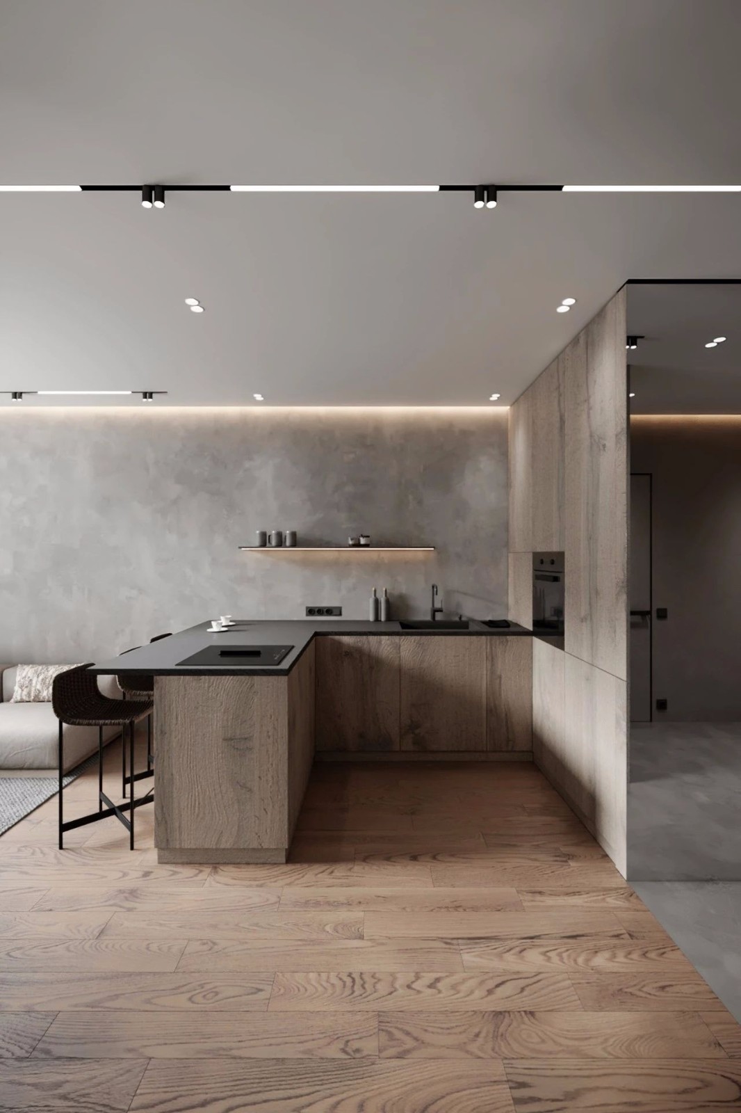 56现代小户型/一房装修效果图,***灰一居室装修案例效果图-齐家网