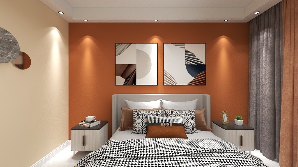 褐珊瑚凸显温馨使整个空间宽敞明亮