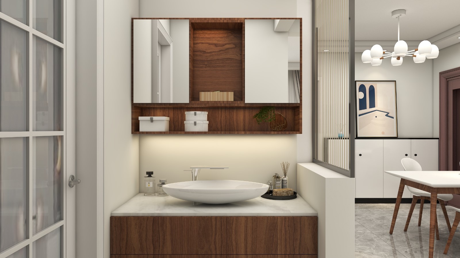 卫生间开放洗手台