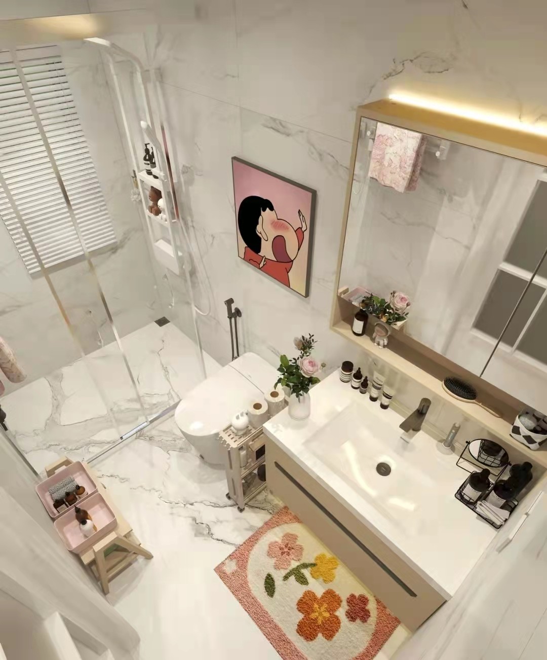 79现代两房装修效果图,网红奶油风小户型装修案例效果图-齐家网