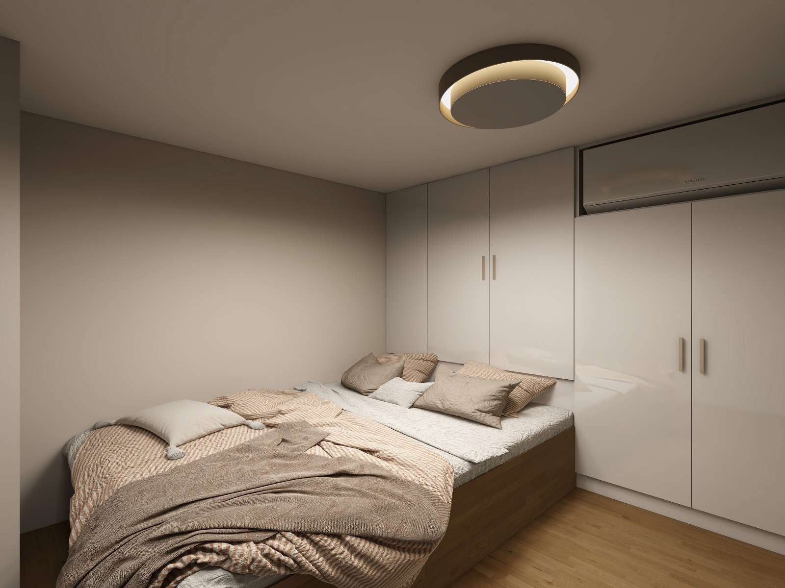 55现代loft装修效果图,小姐姐的温馨奶油风公寓装修案例效果图-齐家网