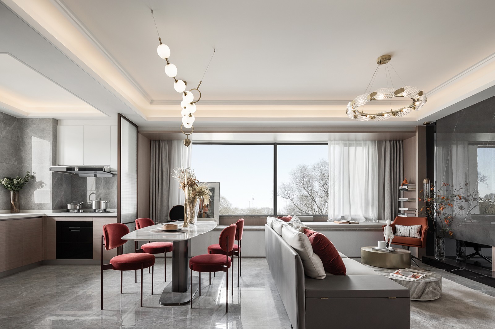 现代轻奢横厅套三精致生活