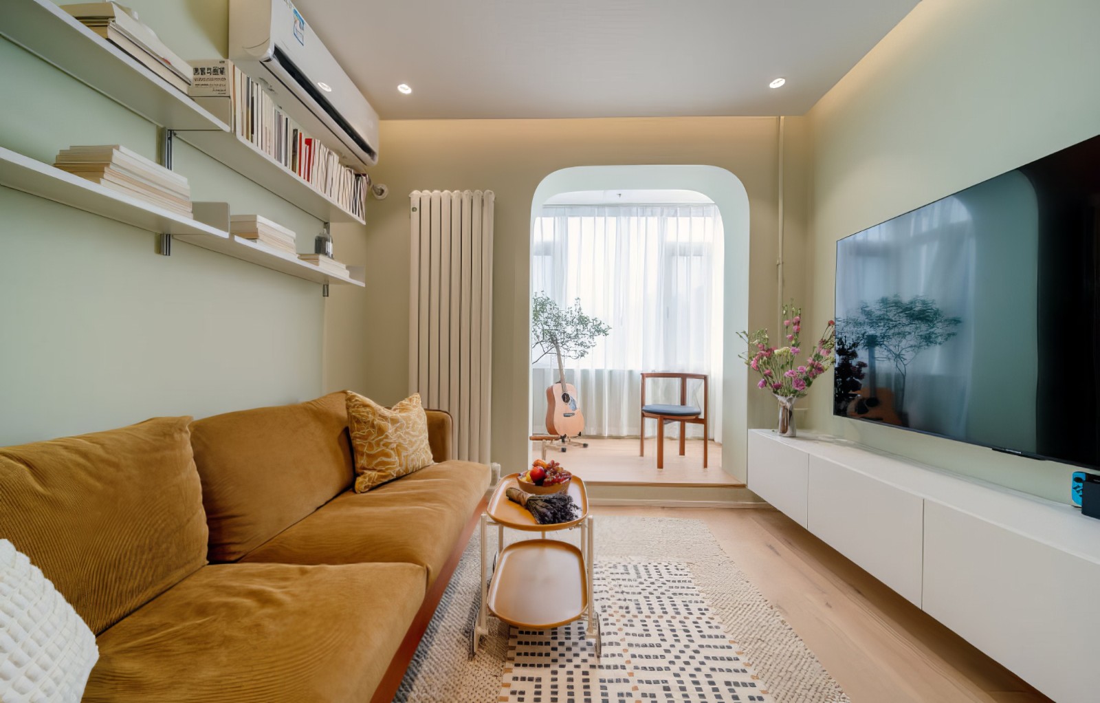 60现代简约两房装修效果图,老房改造宜居简约风装修案例效果图-齐家网