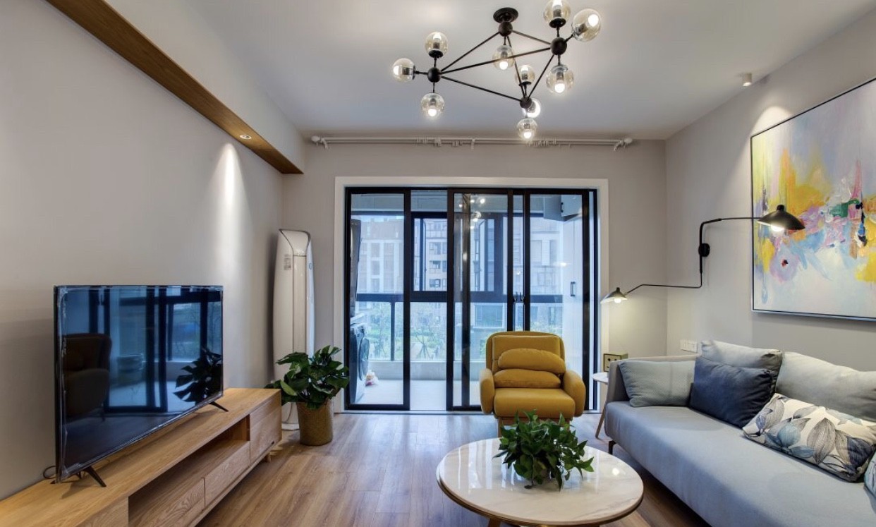 60现代简约两房装修效果图,老房改造宜居简约风装修案例效果图-齐家网