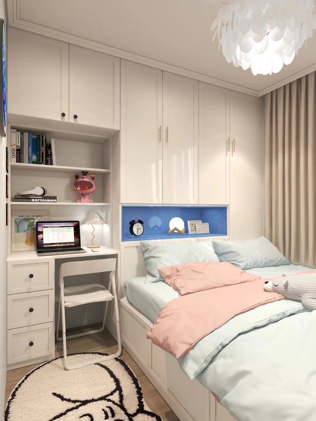 儿童房装修参考09粉蓝配色绝绝子